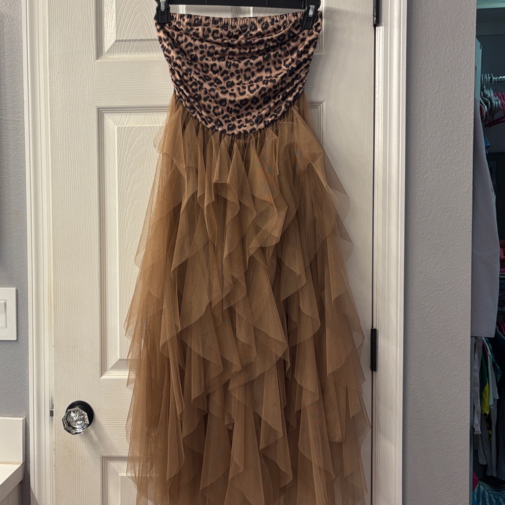 Leopard Print and Brown Tulle Dress